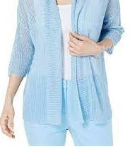Alfani Women's Open Stitch Kimono Cardigan BlueSize Medium