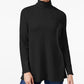 Style & Co Women's Exposed Seam Mock Neck Tunic Sweater Black  Size Large