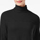 Style & Co Women's Exposed Seam Mock Neck Tunic Sweater Black  Size Large