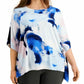 Alfani Women's Boat Neck Dolman Sleeve Top Blue Size X-Large