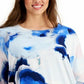 Alfani Women's Boat Neck Dolman Sleeve Top Blue Size X-Large