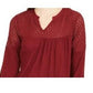 Style & Co Women's Crochet Yoke Top Red Size XX-Large