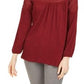 Style & Co Women's Crochet Yoke Top Red Size XX-Large