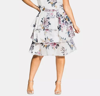 City Chic Women's Trendy Plus Summer Love Dress White Size 18W