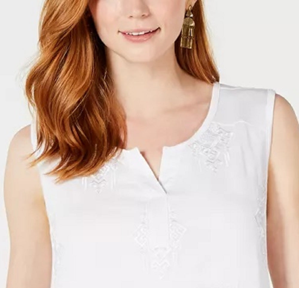 Style & Co Women's Embroidered Tank Top Pink Size Medium