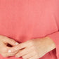 Karen Scott Women's Ribbed Printed Long Sleeve Crew Neck Blouse Top Pink Size Size Petite L