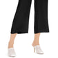 INC International Conceptsc Women's Solid Tie Front Culottes Black Size Petite Medium