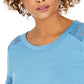 Style & Co Women's Lace Inset Top Blue Size X-Large