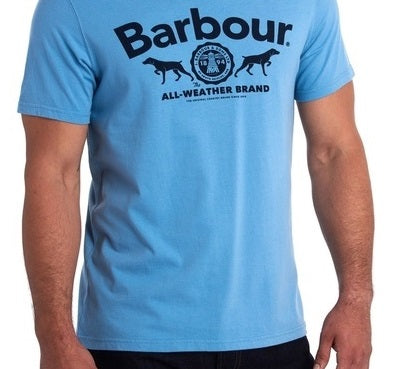 Barbour Men's Max Logo Graphic T-Shirt Blue  Size Medium