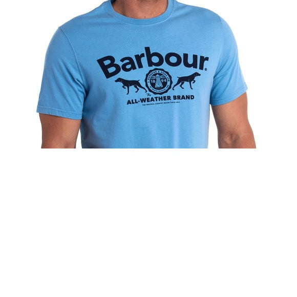 Barbour Men's Max Logo Graphic T-Shirt Blue  Size Medium