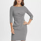 DKNY Women's Knit Side Ruche Sheath Dress Charcoal Size 12