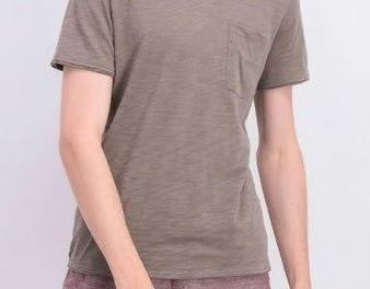 INC International Concepts Men's V Neck Pocket T-Shirt Beige Size Small