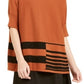 Alfani Women's Printed Poncho Sweater Brown Size Small
