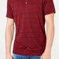 INC International Concepts Men's Striped Henley Wine/Black Size X-Large