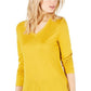 INC International Concepts Women's Sheer Trim Basic T-Shirt Yellow Size X-Large