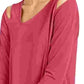Alfani Women's Cold-Shoulder Asymmetrical Top Red Size XX-Large