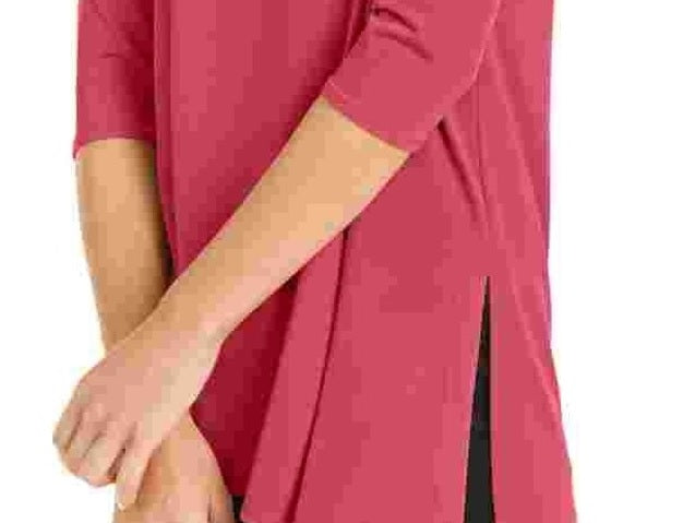 Alfani Women's Cold-Shoulder Asymmetrical Top Red Size XX-Large