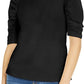 INC International Concepts Women's Puff Sleeve Top Black Size L