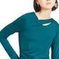INC International Concepts Women's Twist Neck Top Blue Size X-Small