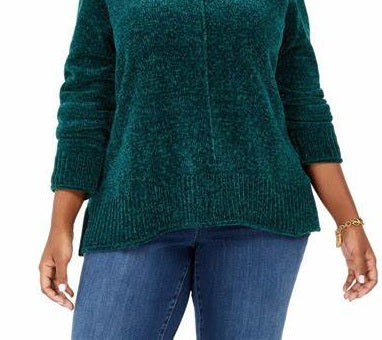 Style & Co Women's Chenille Sweater Green Size PXL