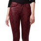 Sanctuary Women's Social Standard Denim Snake Print Skinny Jeans -Red Size 25