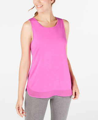 Ideology Women's Mesh Tank Top Pink Size XX-Large