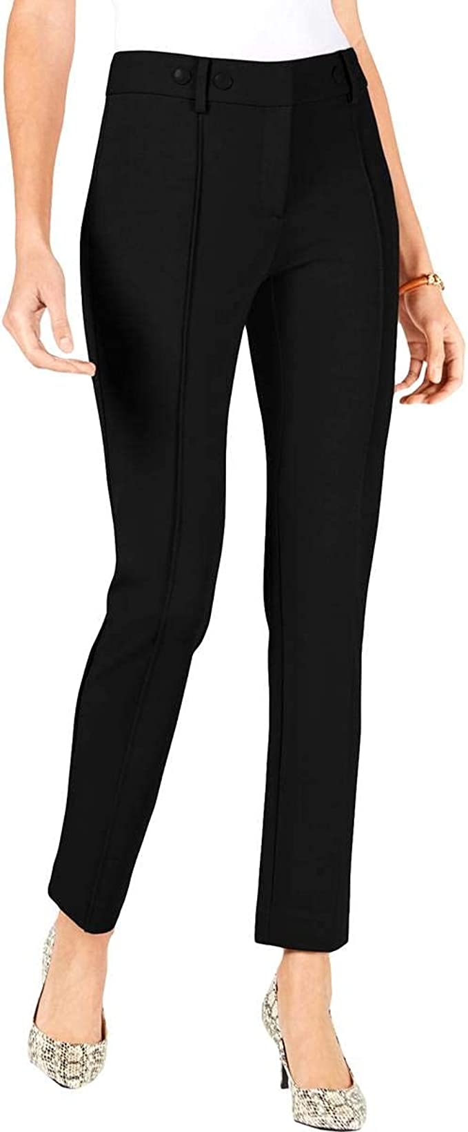 Alfani Women's Ponte Slim Fit Skinny Pants Black Size 4