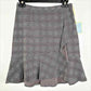 Cece Women's Ruffled Plaid Tweed Skirt Gray Size 10