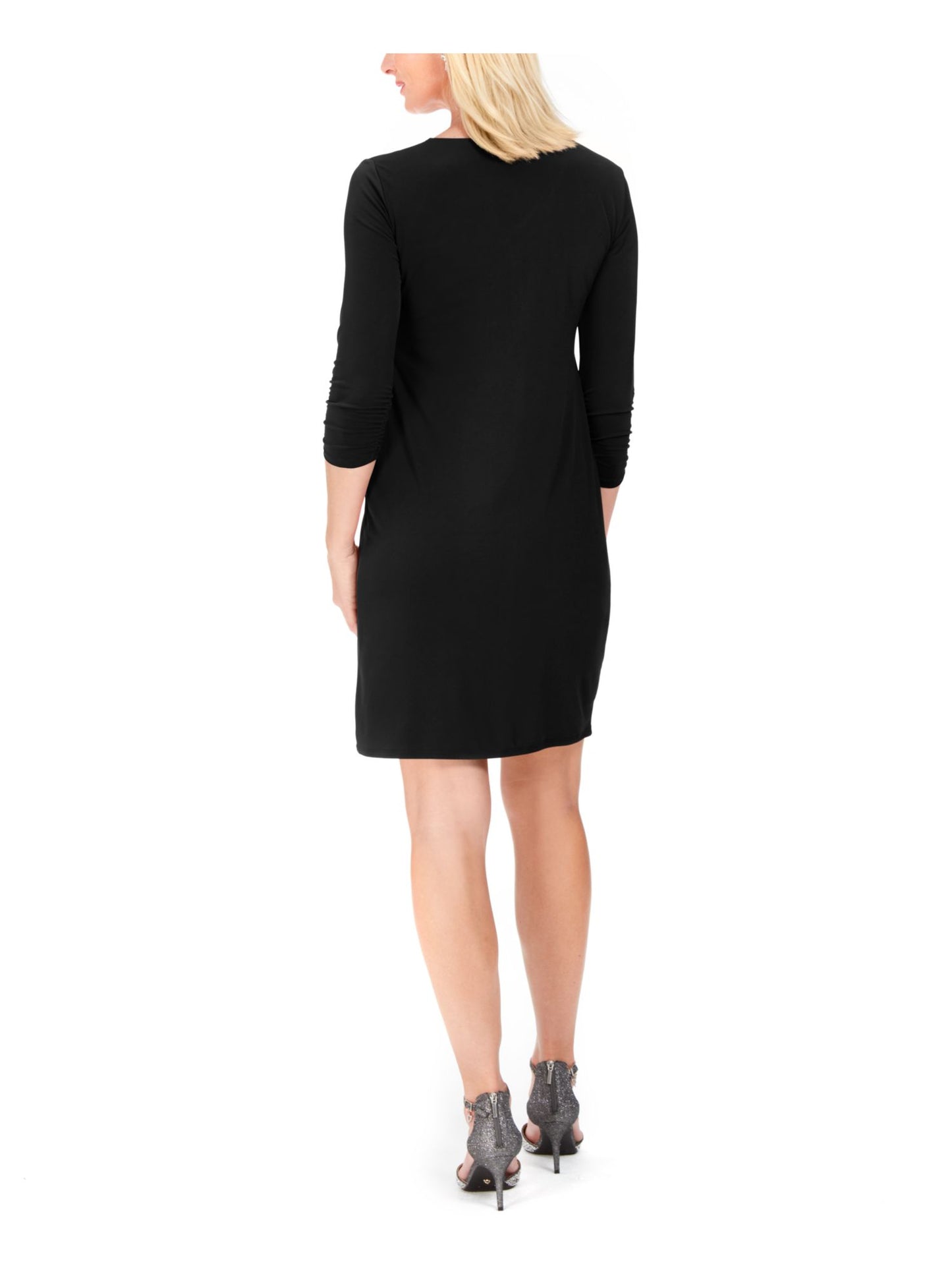 JM Collection Women's Petite Embellished-Trim Dress Black Size Petite XL