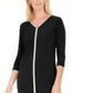 JM Collection Women's Petite Embellished-Trim Dress Black Size Petite XL
