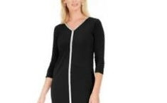 JM Collection Women's Petite Embellished-Trim Dress Black Size Petite XL