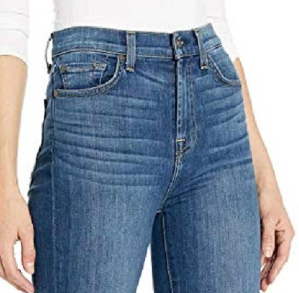 7 For All Mankind Women's High Waist Slim Kick Jeans Blue Size 29