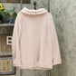 Style & Co Women's Sherpa Cowl-Neck Sweater Pink Size Large