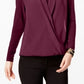 Alfani Women's Surplice Top Bordeaux Size XX-Large