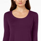 JM Collection Women's Scoop Neck Top Purple Size XX-Large