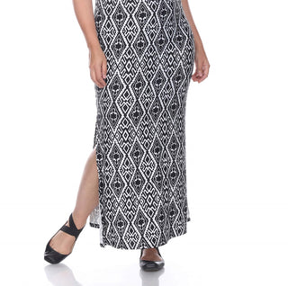 White Mark Women's Plus Jasmine Maxi Dress -Black Size 1XL
