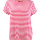 Maison Jules Women's Striped T-Shirt Pink Size X-Small