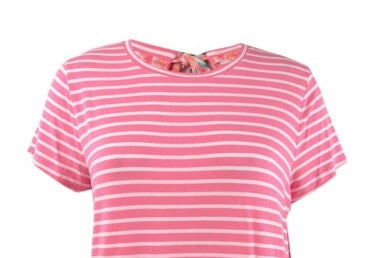 Maison Jules Women's Striped T-Shirt Pink Size X-Small