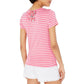 Maison Jules Women's Striped T-Shirt Pink Size X-Small