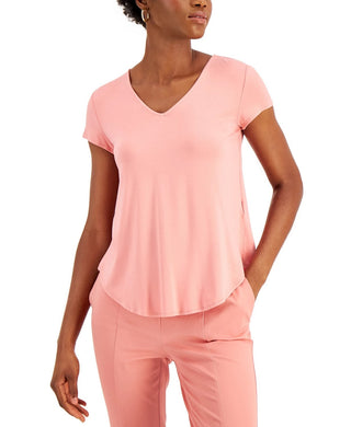 Alfani Women's V-Neck Knit Top Pink Size X-Small