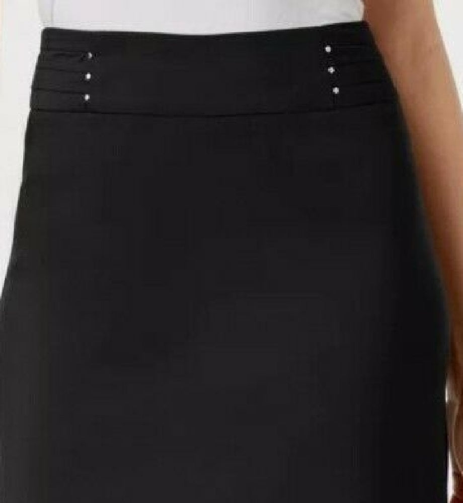 JM Collection Women's Rivet-Waist A-Line Skirt Black Size XX-Large