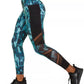 Ideology Women's Abstract Camo Mesh-TrimLeggings Navy Size X-Small
