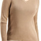 Karen Scott Women's Petite V-Neck Sweater Beige Size Petite L