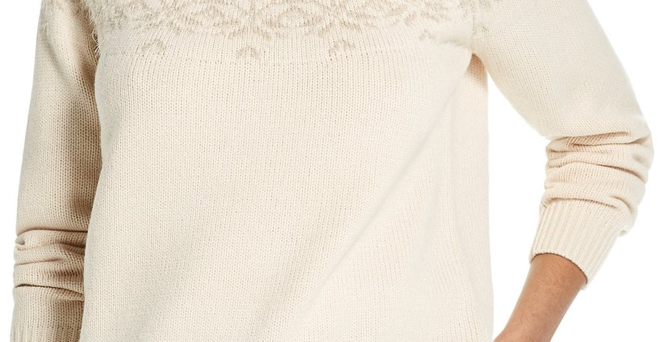 Weatherproof Vintage Women's Snowflake Sweater Beige Size X Large