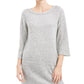 Karen Scott Women's Patterned 3/4 Sleeve Jewel Neck Blouse Top Grey Size Medium
