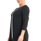 Alfani Women's Petite Piped Tunic Black  Size PL