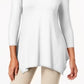 JM Collection Women's V-Neck Handkerchief-Hem Top White Size Large