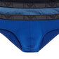 Emporio Armani Men's Monogram 3 Pack Brief Blue Size Large