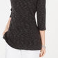 Karen Scott Women's Boat-Neck Space-Dyed Top Black  Size X-Large