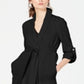 INC International Concepts Women's Belted Draped Trench Coat Black Size X-Large